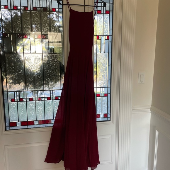 LILUS Mythical Kind of Love Wine Red Maxi Dress - Picture 3 of 5